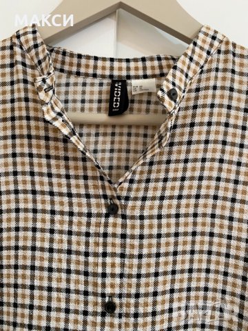 Модерна маркова Н&М дълга елегантна рокля в атрактивен десен каре, снимка 4 - Рокли - 34950143