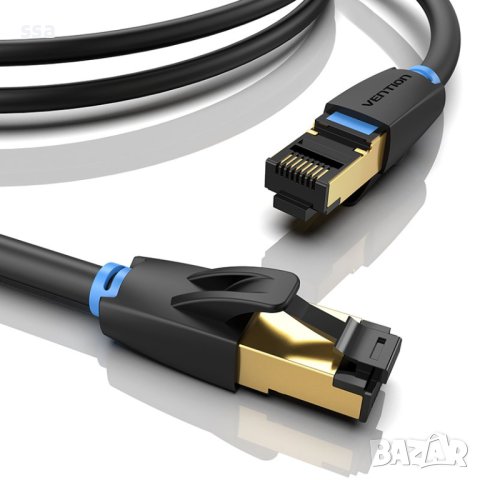 LAN Кабел SFTP Cat.8 Patch Cable - 1M Black 40Gbps - Vention IKABF, снимка 2 - Мрежови адаптери - 43416478