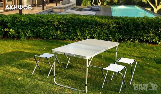 Комплект Сгъваема Маса и Столове, 4 Стола на ТОП ЦЕНА, снимка 2 - Градински мебели, декорация  - 50310446