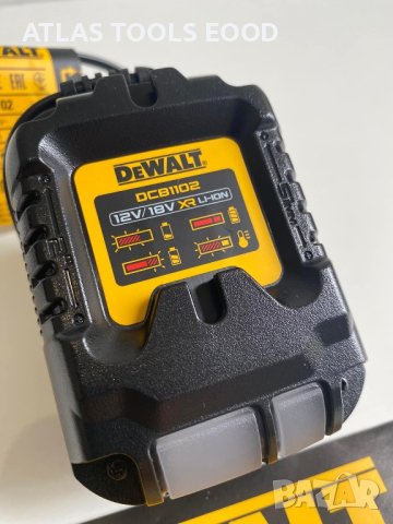 Комплект Батерии със зарядно устройство DeWALT DCB1102E2G McLaren 18V Li-Ion , снимка 5 - Други инструменти - 44033193