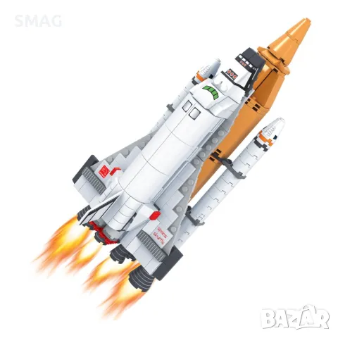 Комплект пластмасови части Конструктор Ракета с 2 фигурки (570 части) S_1242363, снимка 4 - Конструктори - 49266596