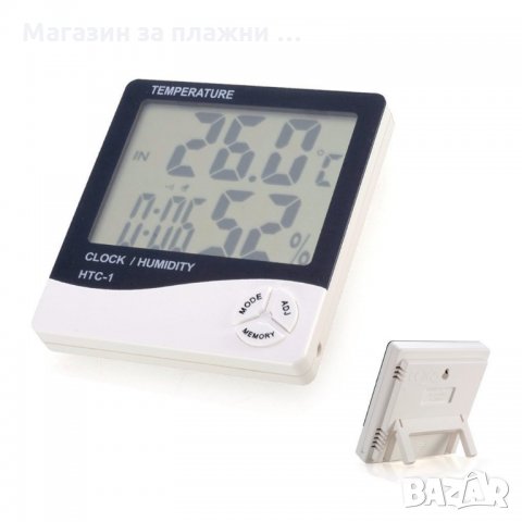 Цифров термометър, часовник и влагомер HTC-1, снимка 9 - Други стоки за дома - 28443755