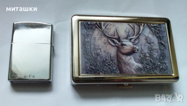 Нова табакера и запалка метални, снимка 4 - Табакери - 53336433