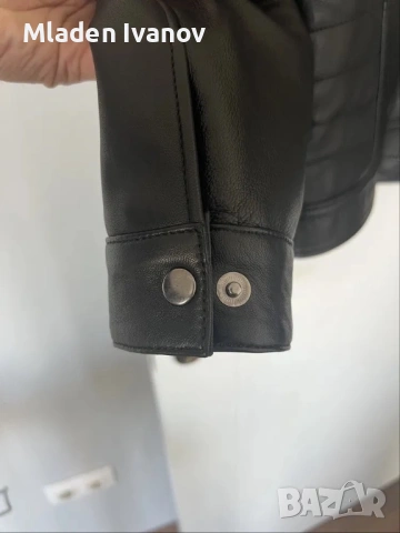Мъжко кожено черно яке - 100% естествена кожа, М, снимка 4 - Якета - 53404546