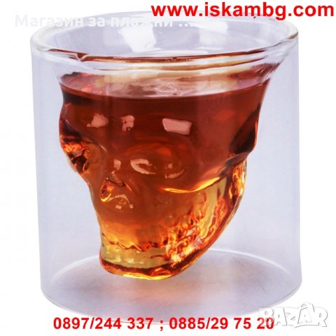Стъклена чаша - шот череп, 100мл   код 1020, снимка 7 - Други стоки за дома - 28462312