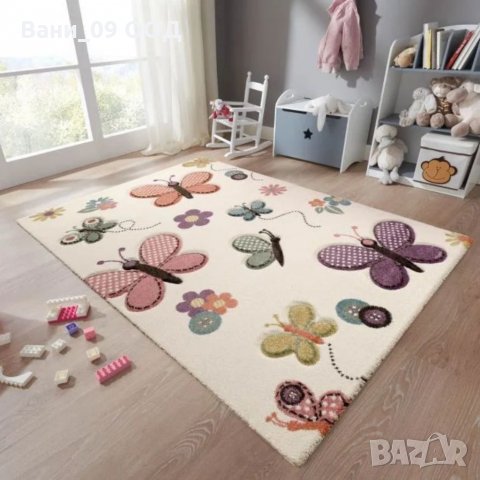 120×170см Детски килим "Пеперуди", снимка 2 - Килими - 32925543