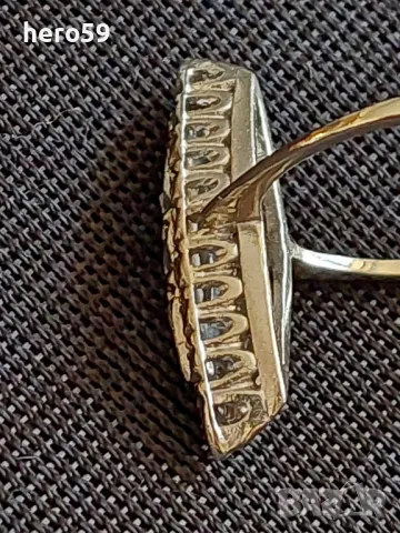 Дамски златен 18к пръстен с диаманти-бяло злато, снимка 9 - Пръстени - 48615583