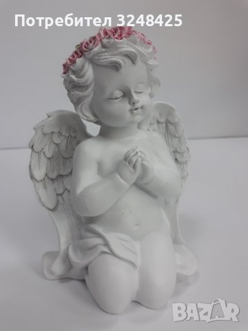 Ангел бял с розов венец - голям., снимка 5 - Статуетки - 37925809