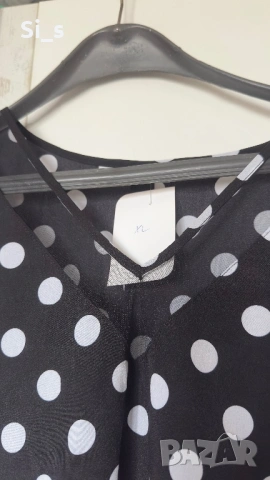 Шифон блузка с тюл 2хл-3хл, снимка 3 - Тениски - 53593261