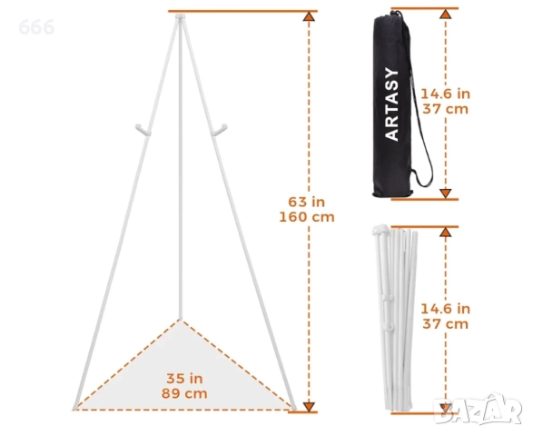 Метален статив за табели 160 см. Разглобяем, снимка 3 - Други стоки за дома - 52951736
