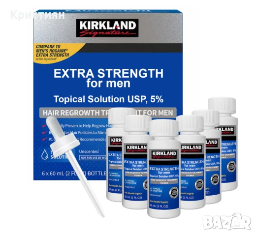 Kirkland Minoxidil - Разтвор против косопад Лечение 6 месеца 6 X 60гр