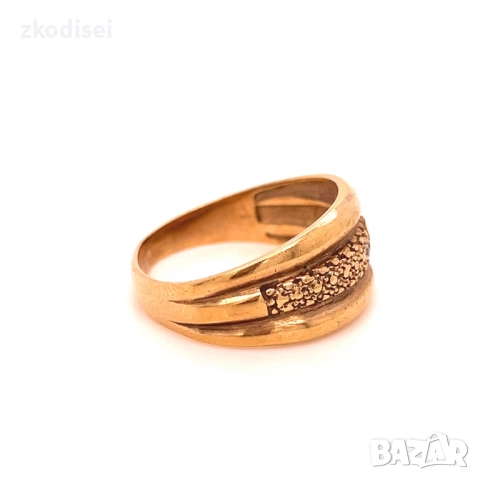 Златен дамски пръстен 4,20гр. размер:57 14кр. проба:585 модел:5038-1, снимка 3 - Пръстени - 52635105