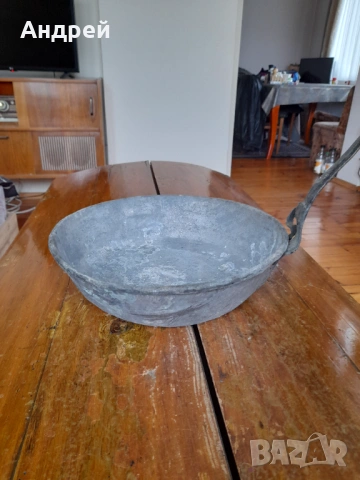 Стар бакърен,меден тиган #2, снимка 3 - Други ценни предмети - 53342749