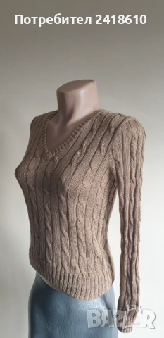 POLO Ralph Lauren Cable Pima Cotton  V - Neck Size XS НОВО! ОРИГИНАЛ! Дамски Пуловер!, снимка 9 - Блузи с дълъг ръкав и пуловери - 53024227