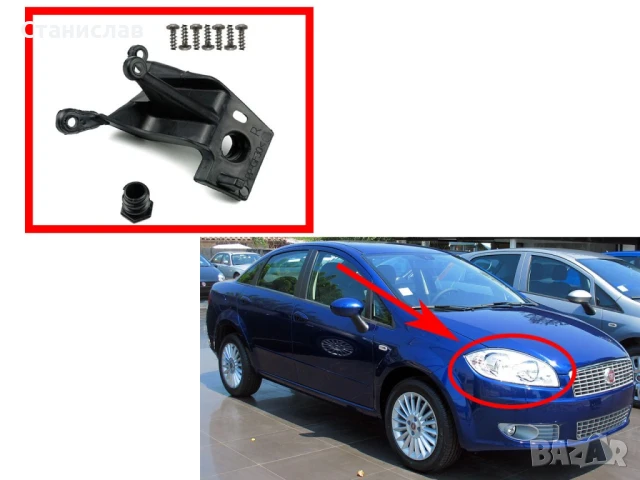 Щипка за захващане на фар Fiat Linea, снимка 2 - Части - 50644979