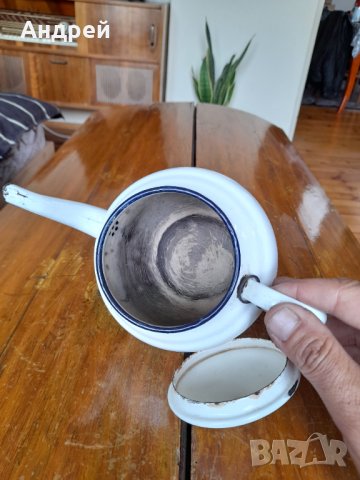 Стар емайлиран чайник #25, снимка 5 - Антикварни и старинни предмети - 36792401