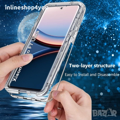 Прозрачен 360° Градуса Кейс за Xiaomi Poco F7 Ultra, снимка 2 - Калъфи, кейсове - 51635956