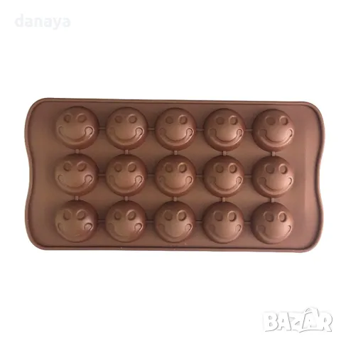 5844 Силиконова форма за бонбони Усмивки, снимка 3 - Форми - 49730324