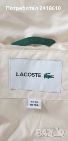 Lacoste  Down Mens Jacket Size - 52  M / L Oversize  ОРИГИНАЛ! Зимно пухено Яке!, снимка 4 - Якета - 52469328