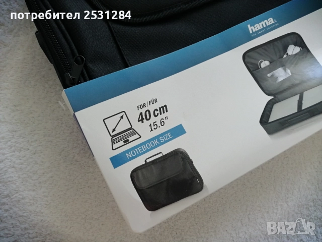 Нова чанта за лаптоп HAMA, 15.6"(40 cm), черен цвят. , снимка 2 - Части за лаптопи - 52574694