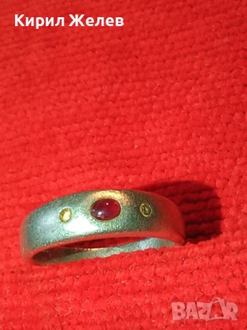 СКЪПОЦЕНЕН ВИНТИДЖ АРТ СРЕБЪРЕН СРЕБРО 925 HWH с ЮВЕЛИРНО ШЛИФОВАН РУБИН и 2 КАМЪКА ЖЪЛТ ТОПАЗ 40195, снимка 17 - Пръстени - 42646435