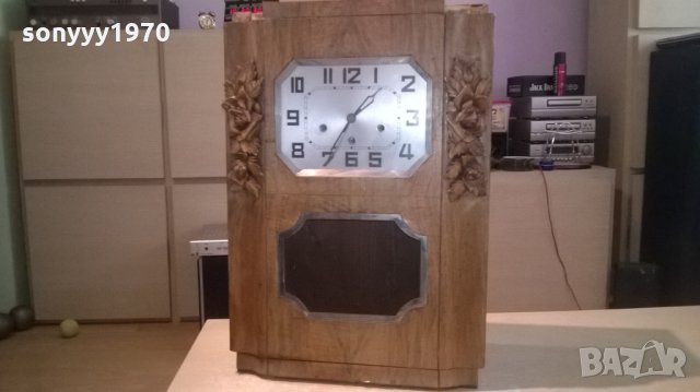 стар дървен часовник-62х43х17см-антика, снимка 2 - Колекции - 26777021