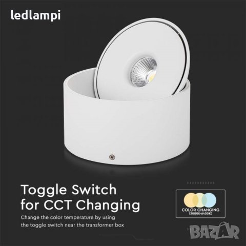 LED Луна COB 20W Открит Монтаж 3в1 Бяла, снимка 3 - Лед осветление - 43210465