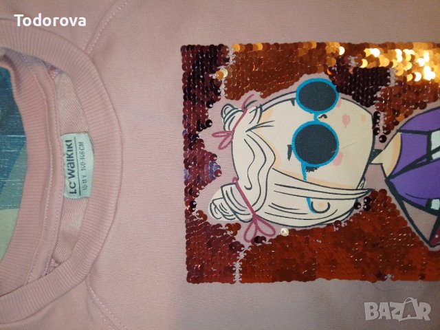 Розова блуза и бели дънки, снимка 4 - Детски панталони и дънки - 43216871