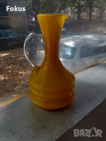 Невероятна жълта кана гарафа декантер, снимка 4 - Антикварни и старинни предмети - 53408554