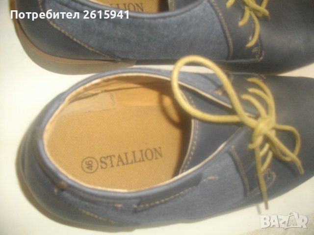 №46-Нови Мъжки Обувки-Сезон Пролет/Есен-Кожа/Дънков Плат-STALLION, снимка 7 - Ежедневни обувки - 38897693