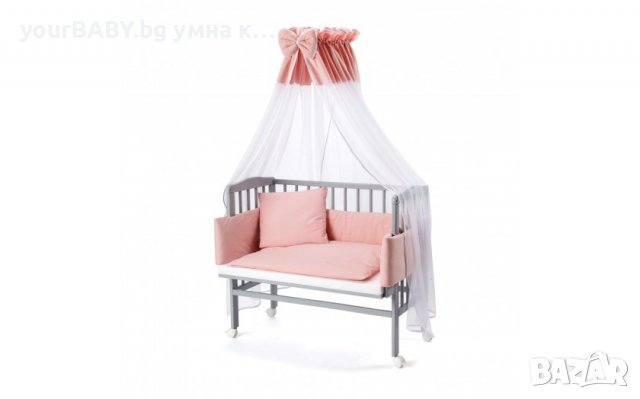 Детско Странично Легло 2в1 тип Next to Me с Матрак и Аксесоари 77 - Цвят Сиво