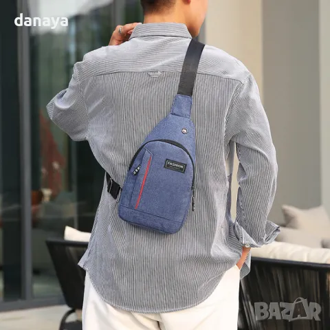 5852 Малка спортна чанта за през рамо мини раница с отвор за кабел, снимка 5 - Раници - 49944429