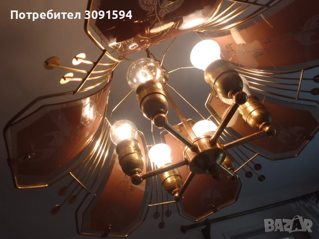 Винтидж полюлей месинг стъкло , снимка 15 - Антикварни и старинни предмети - 52037993