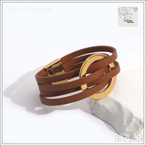 КОЖЕНИ ГРИВНИ С МЕТАЛНИ ЕЛЕМЕНТИ , снимка 6 - Гривни - 40192223