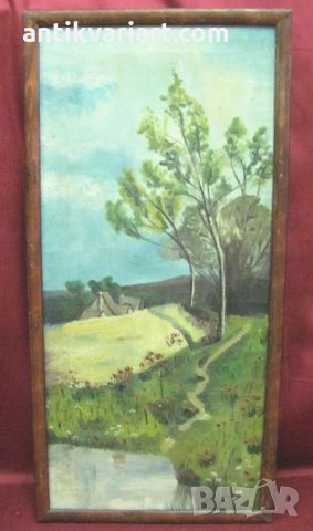 20-те Антикварна Картина масло Мариола Доскова Братинова, снимка 1