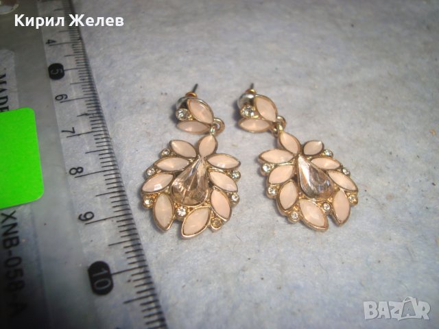 КРАСИВИ ФЛОРАЛНИ ПОЗЛАТЕНИ ФЕШЪН АРТ КРИСТАЛНИ АРТ ОБЕЦИ 24764, снимка 2 - Обеци - 36623839