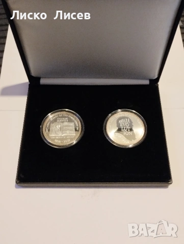 Юбилеен сет Тувалу 2х 1 долар 2009г. Чарлз Дарвин, снимка 2 - Нумизматика и бонистика - 53333113