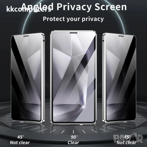 Samsung Galaxy S25 Ultra Калъф Anti-Spy със Закалено Стъкло и Магнитно Закопчаване + Протектор, снимка 7 - Калъфи, кейсове - 51418616
