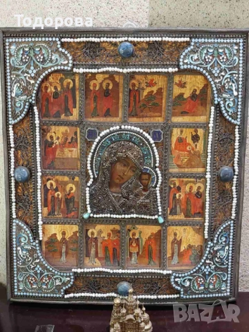 Лот сребърни икони Царска Русия,икона ,емайл/златна сребърен сребро 84/12000 евро, снимка 10 - Икони - 51951319
