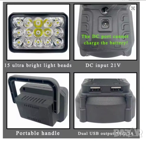 ЛЕД/LED Работна Лампа - 12V - 36V, снимка 3 - Лед осветление - 52686381