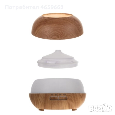 Ултразвуков арома дифузер и овлажнител за въздух за етерични масла 400 мл, 7 LED светлини, снимка 11 - Овлажнители и пречистватели за въздух - 52526391