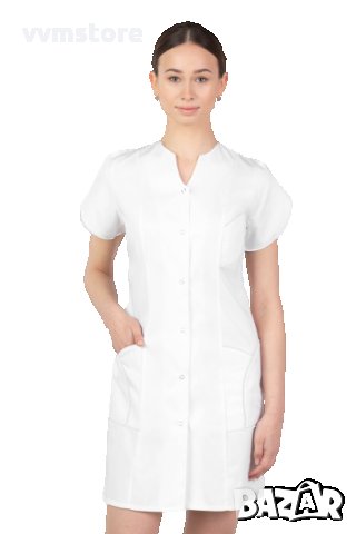 Дамска медицинска престилка с къс ръкав