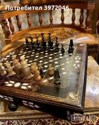 Антикварен шах с чекмедже , снимка 4 - Антикварни и старинни предмети - 50309299