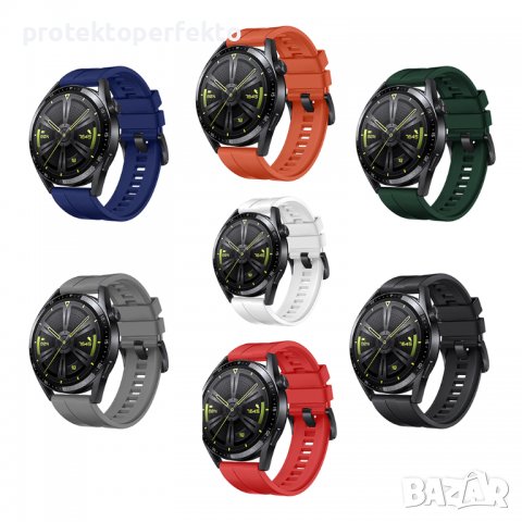 Силиконова каишка HUAWEI Watch GT 3, GT 3 Pro – 42/ 46mm зелена Green, снимка 3 - Каишки за часовници - 38088631