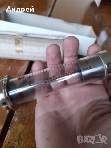 Стара стъклена спринцовка, снимка 4 - Други ценни предмети - 52944635