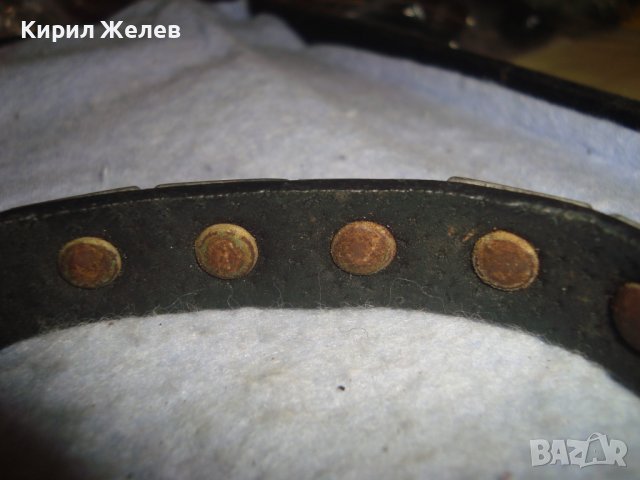 СТАРА РОКЕРСКА КОЖЕНА ХЕВИ МЕТЪЛ СТИЛ ГРИВНА с МЕТАЛНИ ПЛОЧКИ 29097, снимка 6 - Гривни - 37912744