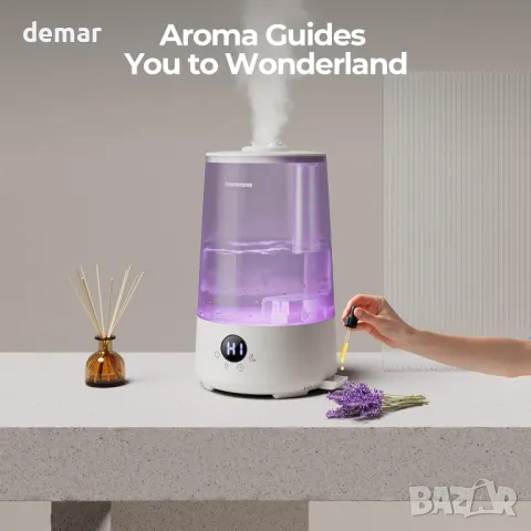Овлажнител Homvana, 3.6 л Cool Mist, 360° въртящ се, 34 ч, дифузер за етерични масла, снимка 7 - Овлажнители и пречистватели за въздух - 48001742