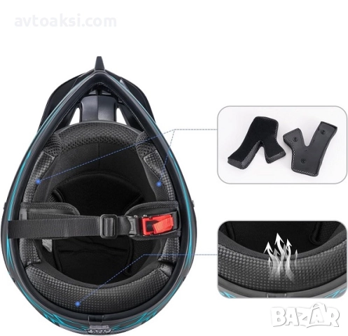 Каска Крос Мотор/Скутер/Бъги/Вело/АТВ -192-3, снимка 5 - Аксесоари и консумативи - 52099968