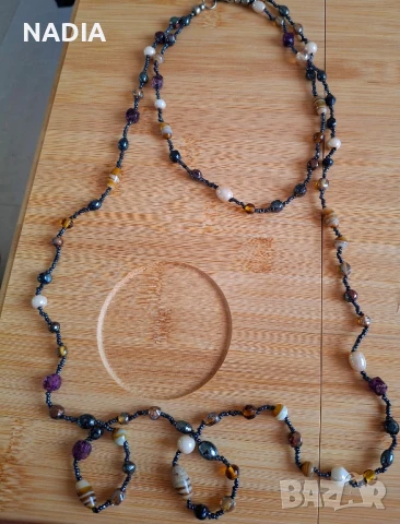 Гердан от стъклени мъниста, снимка 5 - Колиета, медальони, синджири - 51313451