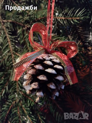 Коледна украса за елха- висулка шишарка, снимка 3 - Декорация за дома - 43502837